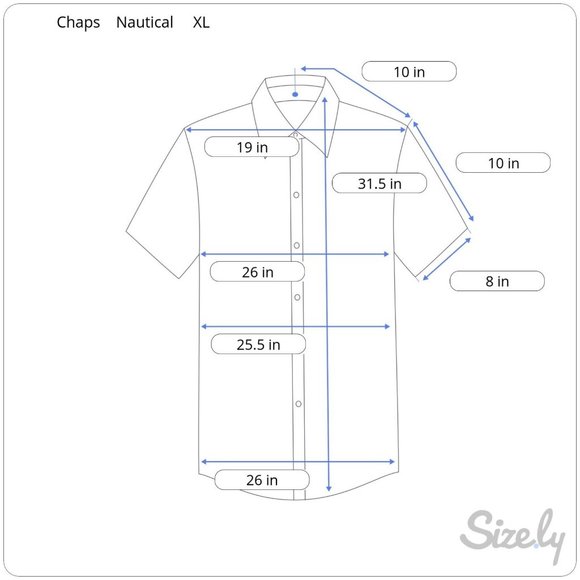 Chap's Nautical Themed Button Down Shirt Short Sleeve Size XL - Picture 5 of 5